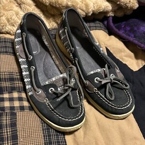 Sperry Black and Brown Flats